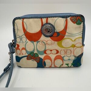 Coach Op Art Butterflies Small Zip Wristlet